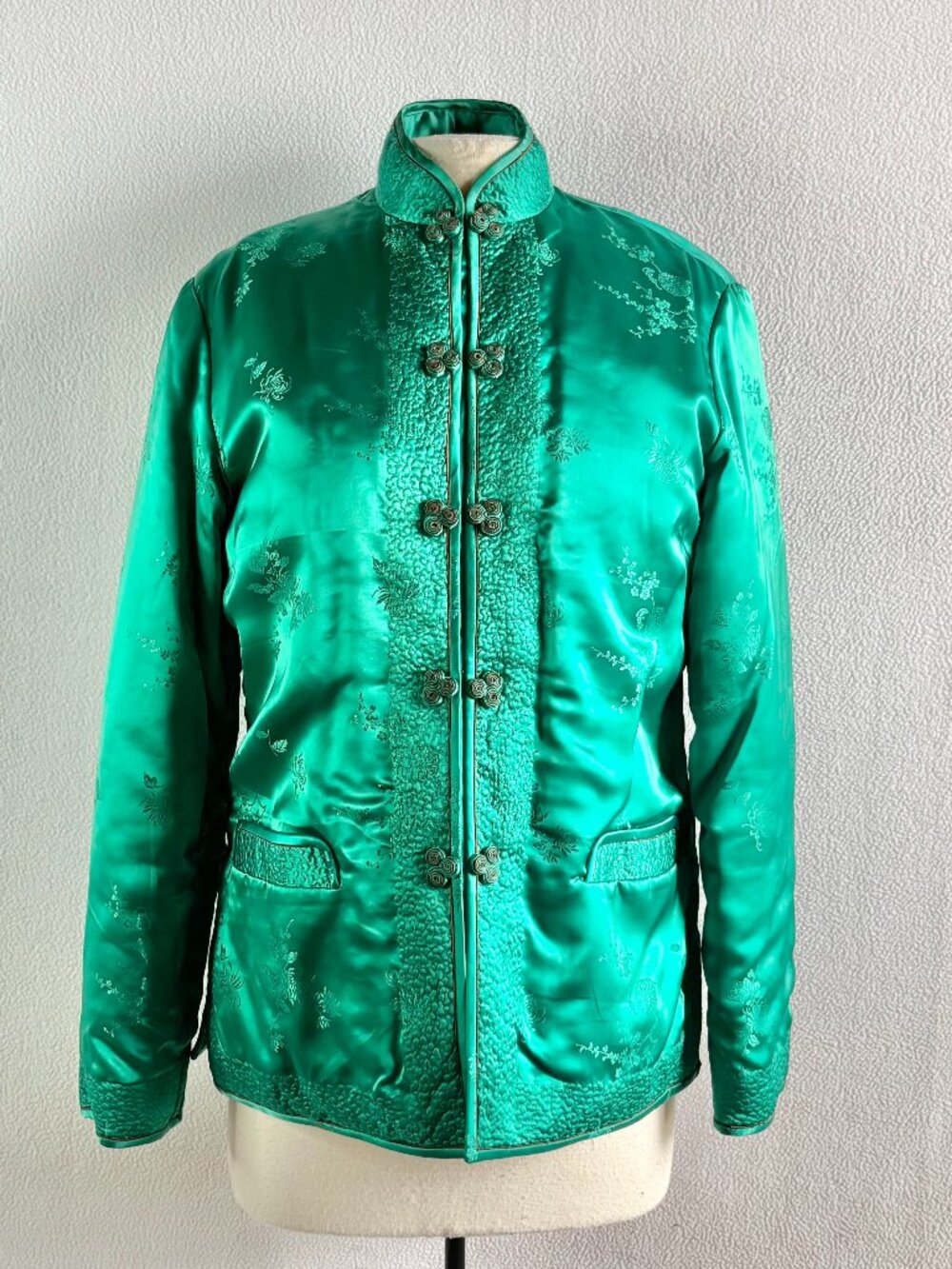 Vintage Traditional Chinese Quilted Padded Rayon Jacket